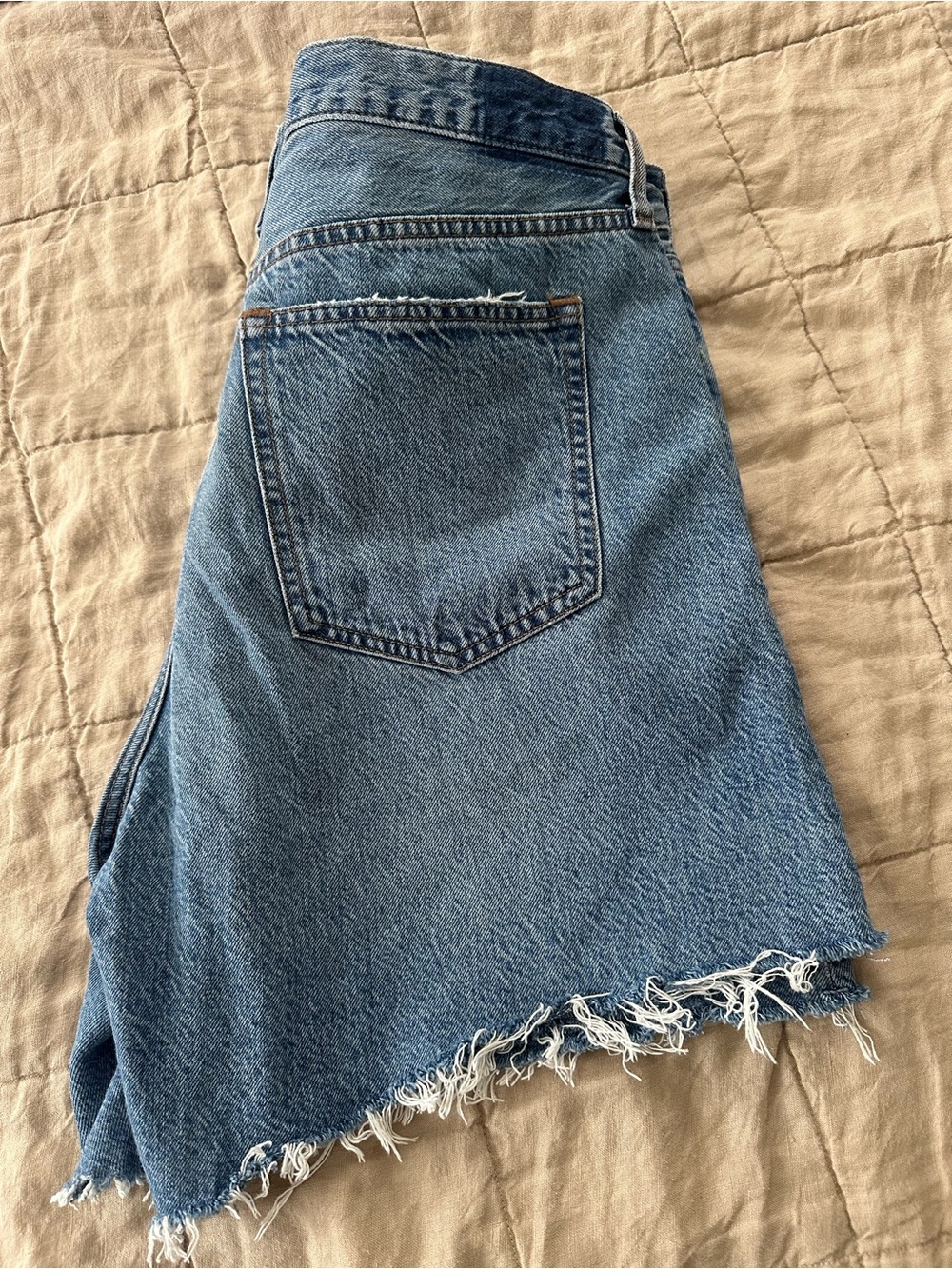 Abercrombie medium wash High-Rise Frayed Denim Shorts - Picture 4 of 6